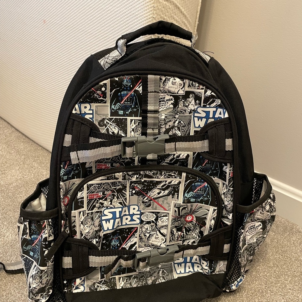Pottery Barn Kids Star Wars Comic Backpack in Black and White